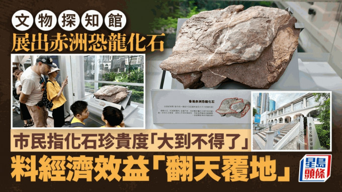 香港首次在赤洲岛发现的恐龙化石今天（25日）起在香港文物探知馆公开展出。卢江球摄