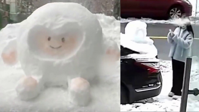 車主自家車上堆可愛雪人，女子路過拍照後竟「這樣做」惹網民狂轟。