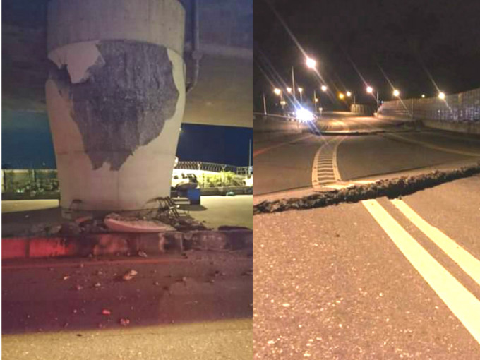 2013年启用七星潭大桥出现断裂。网上图片
