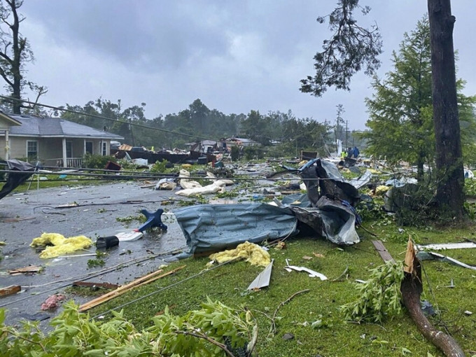 美國南部亞拉巴馬州遭受暴風雨侵襲。AP圖片