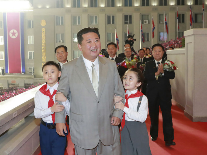 金正恩參與北韓建政73周年紀念日慶祝活動。朝中社/AP圖片