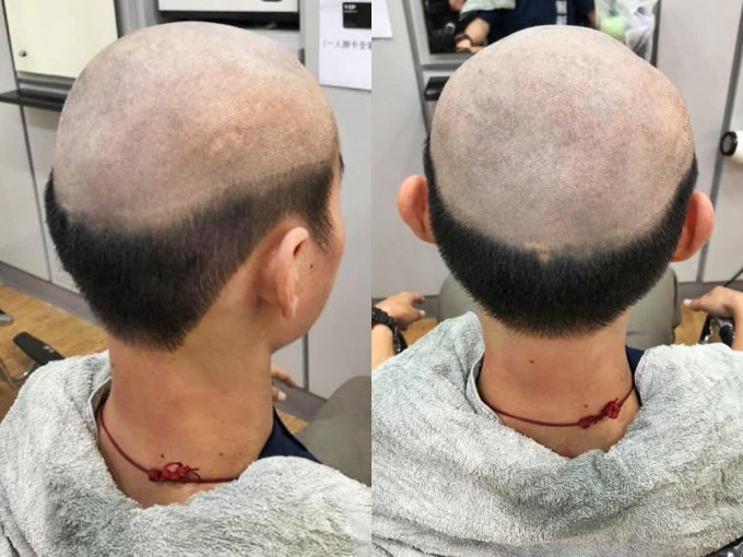 台媽為了讓孩子不要出門，竟拜訪髮型師剪了一個奇怪的髮型。FB群組「高雄五甲大小事」圖片