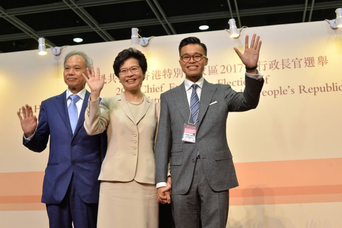 前政務司司長林鄭月娥以777票成功當選新一屆特首。