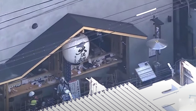 日本大阪有壽司店發生爆炸，最少12人受傷，均為輕傷。 ANN新聞截圖