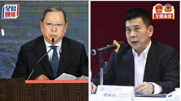 林建岳（左）称习近平当选是民心所向，谭锦球（右）指国家将继续飞跃前进。