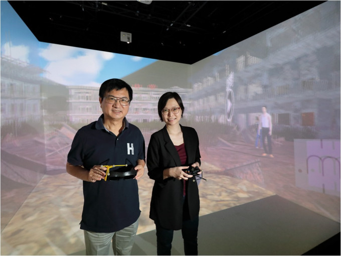 恒大構建全港首個虛擬災難採訪教學互動實境。恒大圖片