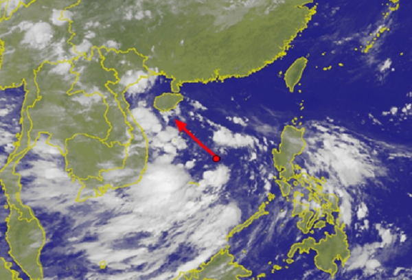 海南省气象台预测风暴会趋向海南岛东南部。网上图片