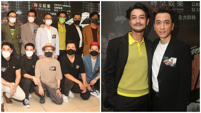 吴卓羲和栢天男等人，今晚出席《逃狱兄弟3》的首映。