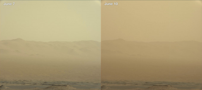 火星上颳起特大沙塵暴。AP