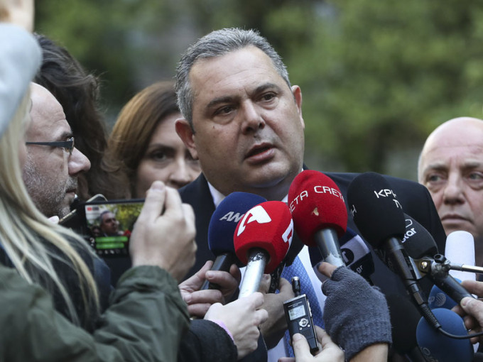 卡梅诺斯领导的「独立希腊人党」将退出联合政府。AP