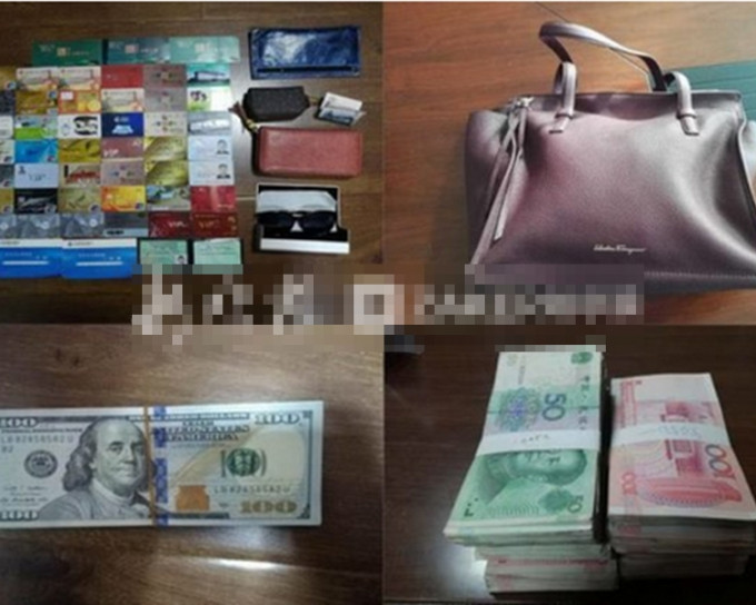手袋內的財物總值10多萬元人民幣（約12萬港元）。網圖