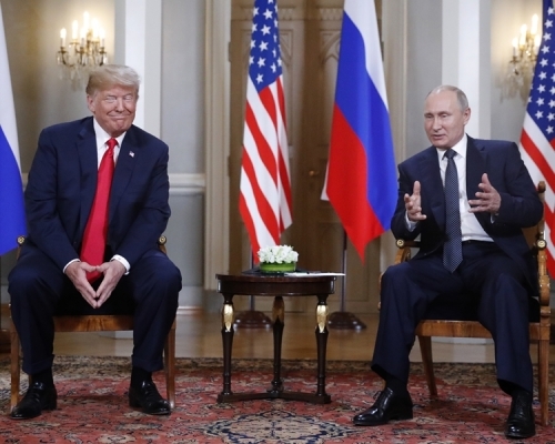 特朗普与普京早前曾单独会面。AP
