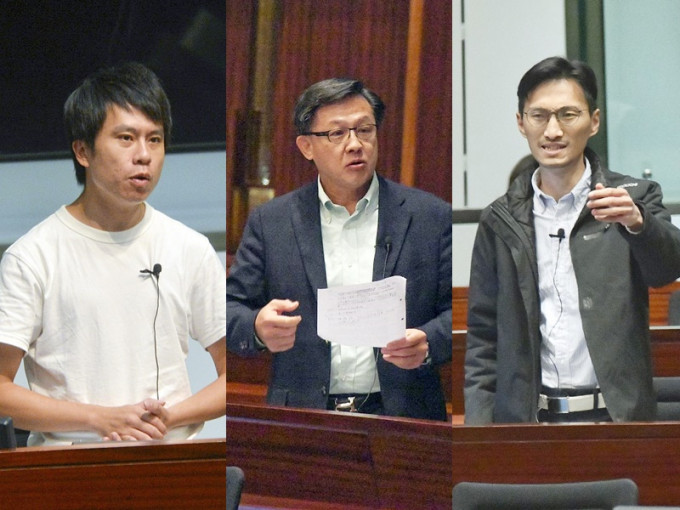 鄺俊宇(左)、何君堯(中)及朱凱廸(右)亦發文批評相關做法。資料圖片