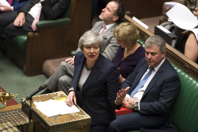 首相文翠珊会于日内再向国会提交新版脱欧协议。AP图片