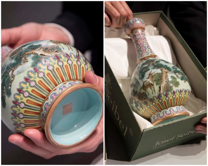 花瓶來自18世紀清代乾隆皇帝時期。網圖