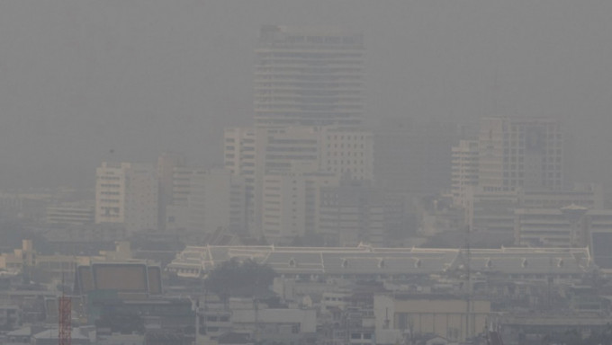 2020年1月，曼谷空氣污染能見度差，如煙霧籠罩。 資料圖片