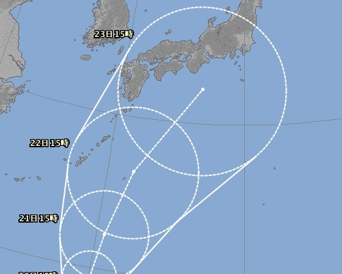 日本气象厅预料台风周日起吹袭日本沿岸。