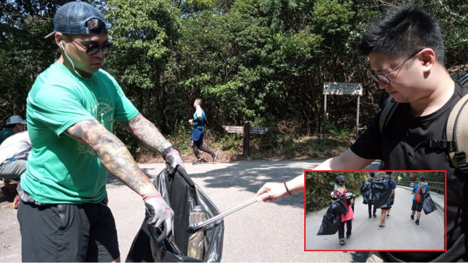 户外运动品牌员工组队执垃圾。（Patagonia Hong Kong图片）