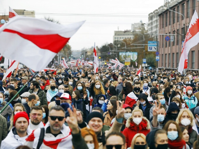 白俄羅斯反政府示威持續。AP圖片