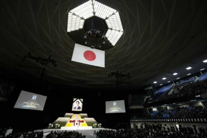 日本为前首相安倍晋三举行国葬。AP图片。