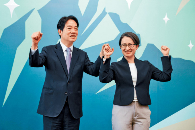 民進黨主席賴清德昨日同參選副手蕭美琴亮相。