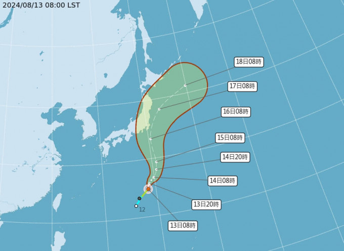 台风安比周二凌晨在日本南方海域生成。cwa.gov.tw