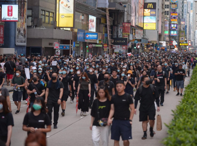 去年8月3日网民发起「旺角再游行」。 资料图片