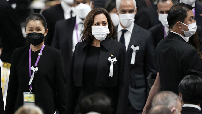 美国副总统贺锦丽出席安倍国葬。路透