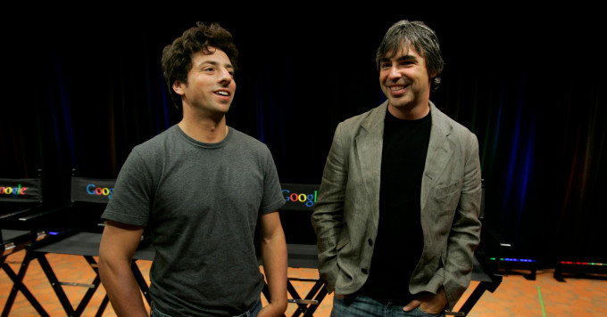 Google創辦人布林（左）和佩奇（右）辭去母公司職務。（美聯社）