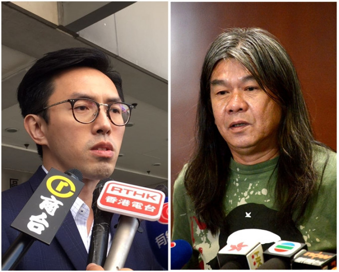 吴文远（左）表示，梁国雄是新界东支部的负责人，分予支部的25万元亦是存入其户口。