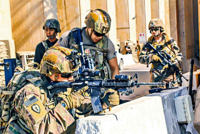 伊拉克首都巴格達一批美軍。