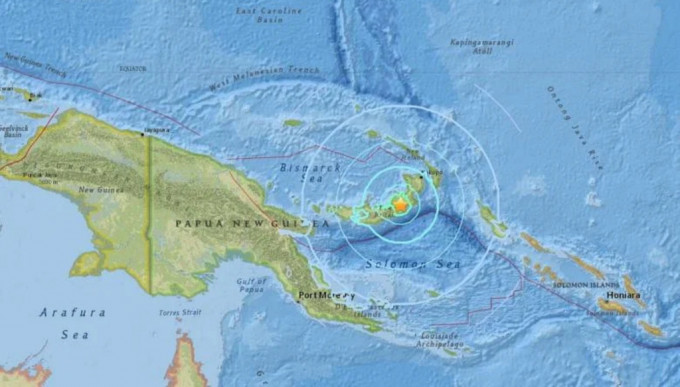 巴布亞新幾內亞東部發生黎克特制6.5級地震。