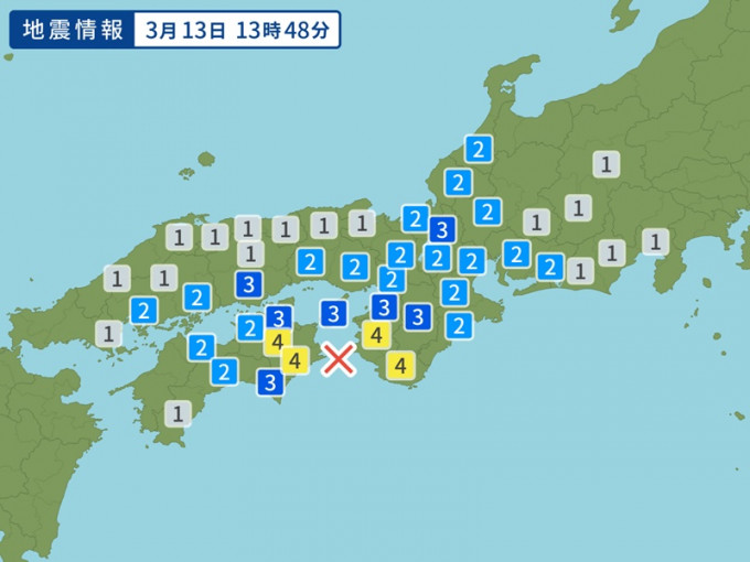 日本西部發生5.2級地震。