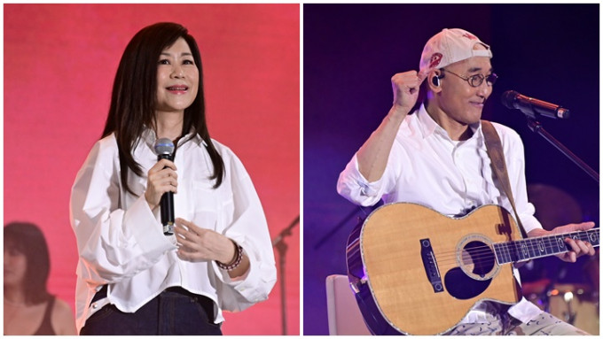 林志美與盧冠廷在維園為音樂會表演，久未在香港開騷的林志美指一路有傾談場地舉行音樂會。