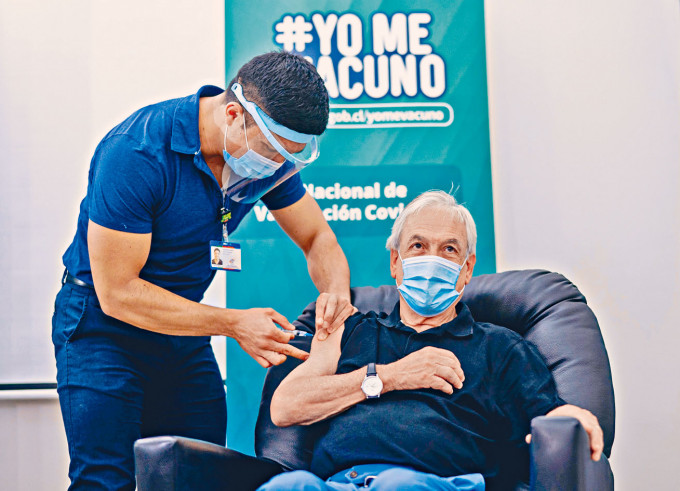 ■智利總統皮涅拉接種科興新冠疫苗。