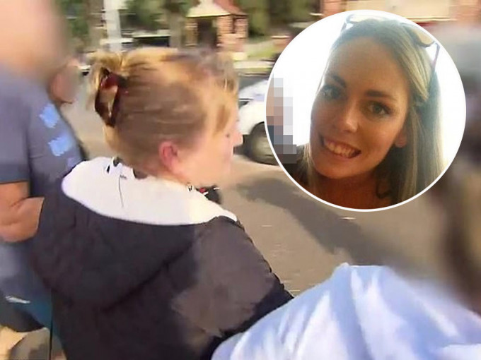 澳洲妇帕尔茉（大图）醉驾辗过女儿琪莉（小图）拖行100米，被警方带走。