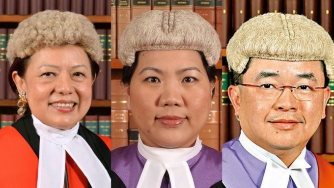 3名國安法指定法官杜麗冰、彭寶琴及陳嘉信。資料圖片