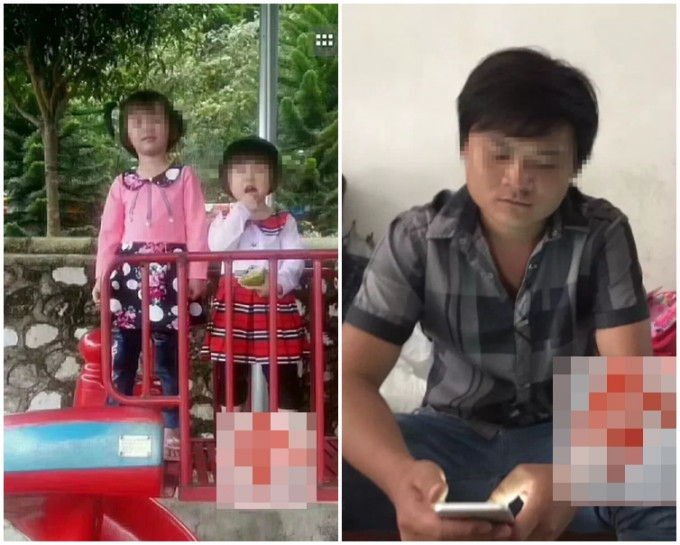 韋男(右)承認殺害2名女兒(左)。網圖