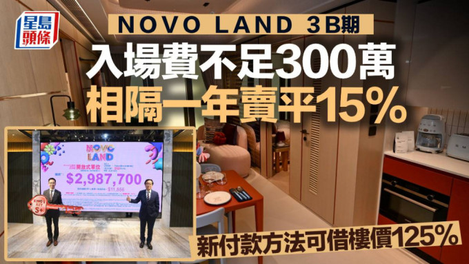 NOVO LAND 3B期入场费不足300万 相隔一年卖平15% 新付款方法可借楼价125%