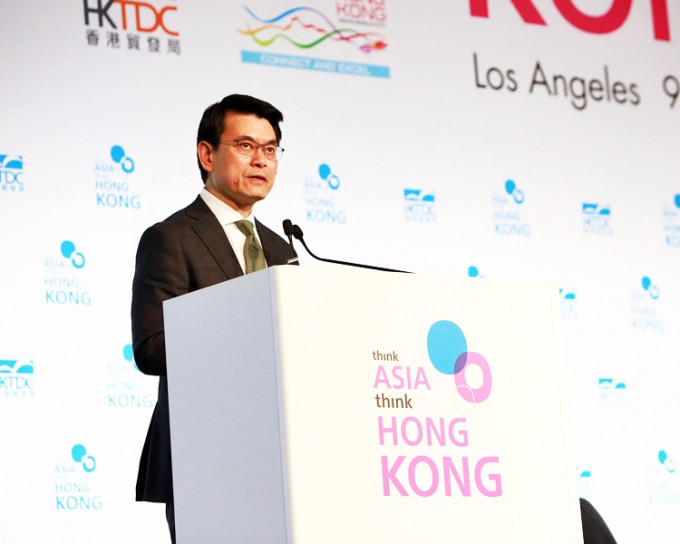 邱腾华在洛杉矶出席由香港贸易发展局举办的「迈向亚洲　首选香港」论坛并致辞。