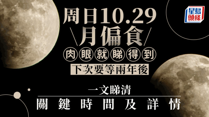 周日出現的月偏食，是今年唯一可以在本港觀測到的月食現象。天文台