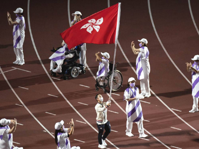 港队朱永佳进场。香港残疾人奥委会暨伤残人士体育协会fb图片