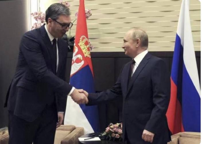 塞爾維亞總統武契奇與俄羅斯總統普京。