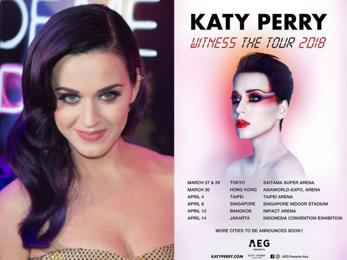 Katy Perry明年3月来港开骚。