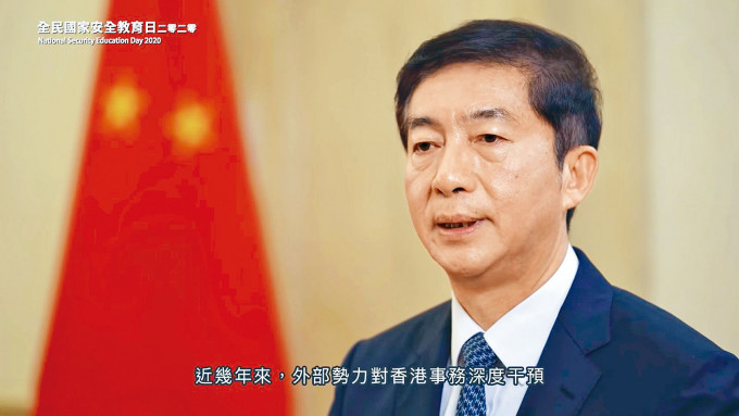 年初獲任命為中聯辦主任的駱惠寧，藉昨天全民國家安全教育日，發表講話。