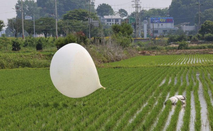 北韩向南韩发动今年以来第5波垃圾气球攻势。路透社