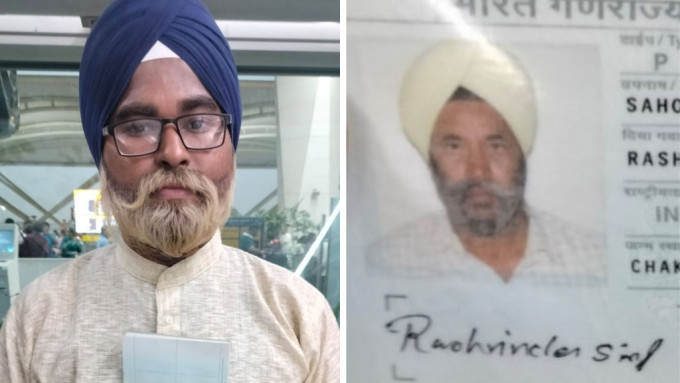 24岁的辛格「乔装」假扮护照上的67岁老伯。