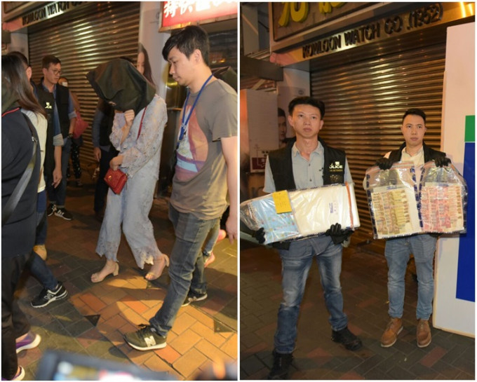 行动中共拘捕5名男女。黄文威摄