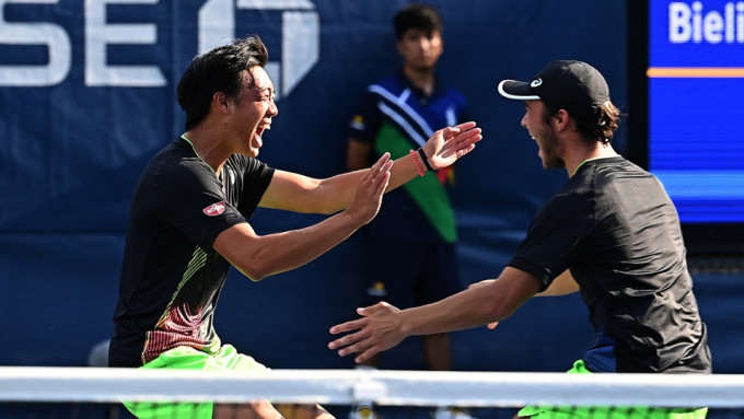黄泽林庆祝决赛获胜。 美国网球公开赛官方图片