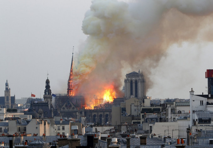 巴黎圣母院上月15日发生大火。AP图片